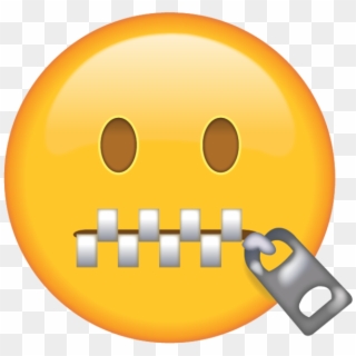 Zipper-mouth Face Emoji In Png - Zipper Mouth Emoji, Transparent Png