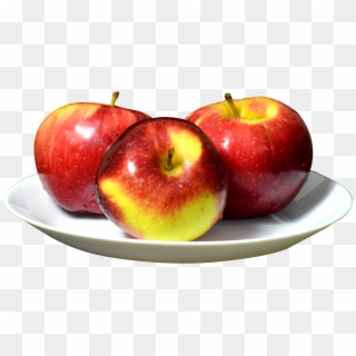 Apples On The White Plate Png Image - Apples On A Plate, Transparent Png