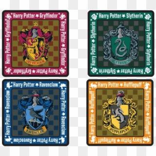Harry Potter School Crest 4 Piece Square Coaster Set - Harry Potter Slytherin, HD Png Download