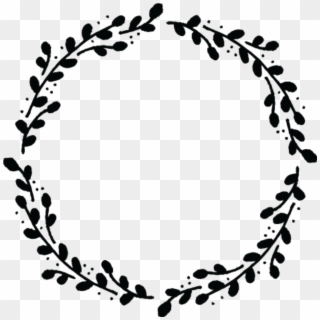 Floral Circle Border Black And White, HD Png Download