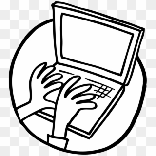 Laptop In Use - Laptop Drawing Png, Transparent Png