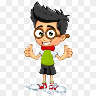 Geek Boy Two Thumbs Up - Geek Boy Cartoon, HD Png Download -  595x842(#605812) - PngFind