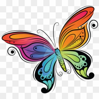 Colorful Butterfly Png - Butterfly Colorful, Transparent Png