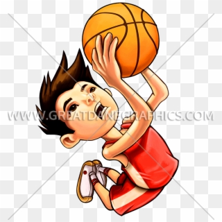 Kid Basketball Dunk - Boy Dunking A Basketball Clip Art, HD Png Download