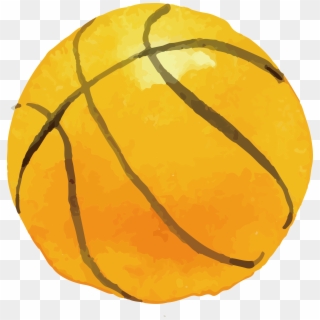 Basketball Watercolor Painting Sport - バスケットボール 黄色, HD Png Download