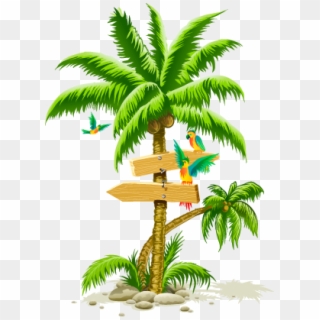 Palmtree Png Free Download - Coconut Tree In Beach Png, Transparent Png
