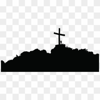 Silhouette Christian Cross Clip Art - Cross On A Hill Silhouette, HD Png Download