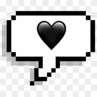 Tumblr Png Black - Transparent Heart Sticker Emoji, Png Download