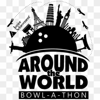 Around The World Bowl A Thon Logo Black And White - Poster, HD Png Download