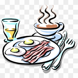 Vector Illustration Of Breakfast Of Bacon And Eggs - Brunch Clipart, HD Png Download