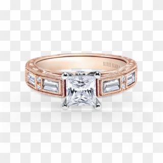Kirk Kara Engagement Ring - Yellow Gold Ruby And Diamond Ring, HD Png Download