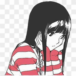 Aesthetic Aesthetictumblr Sad Animefreetoedit - Aesthetic Sad Anime Girl, HD Png Download