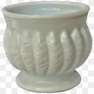 Vintage Leaf Design Randall Milk Glass Vase On Chairish - Ceramic, HD Png Download
