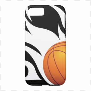 Flaming Basketball Black And White Iphone 7 Case - Flaming Basketball, HD Png Download