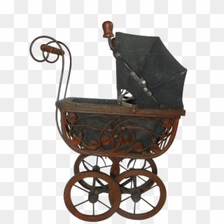 Antique Doll Carriage Stroller C 1910 Baby Prams, Antique - Cart, HD Png Download