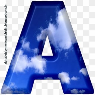 Céu Azul Com Nuvens Alfabeto, - Letras Do Alfabeto Com Otema De Nuvem, HD Png Download