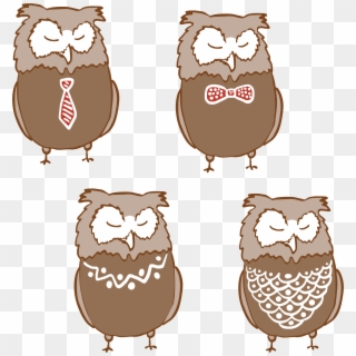 This Free Icons Png Design Of Anthropomorphic Owls - Cartoon, Transparent Png