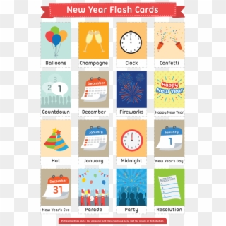 Description - New Year Flashcards Pdf, HD Png Download