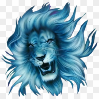 Blue Lion Head - Blue Lion Head Png, Transparent Png