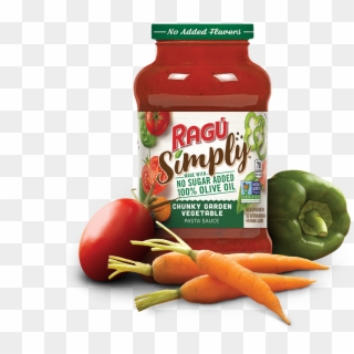 Ragú Simply™ Chunky Garden Vegetable Pasta Sauce - Ragu Simply, HD Png Download
