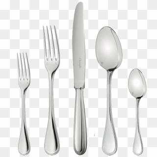 Christofle Perles Sterling Silver 5- Piece Place Setting - Cutlery, HD Png Download