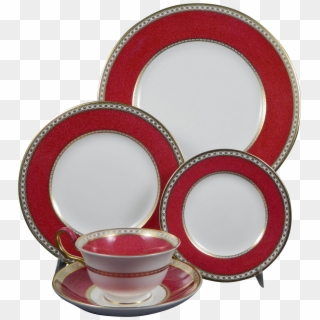 Wedgwood Ulander Ruby W1813 Complete 5 Pc Place Setting - Ceramic, HD Png Download