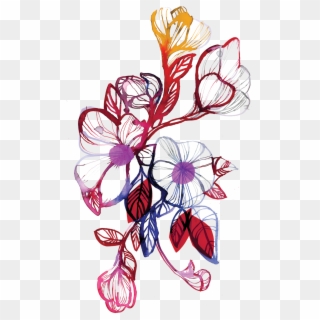 Watercolour Flowers Tattoo Sketch , Png Download - Tatouage Png En Couleur, Transparent Png