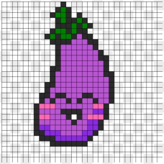 Happy Eggplant By Jiska On Kandi Patterns Part Of My - Mario Christmas Pixel Art, HD Png Download