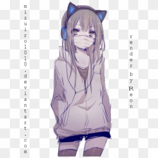Anime Cat Girl Drawing, HD Png Download
