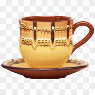 Pottery Tea Cup With Saucer - Cup, HD Png Download
