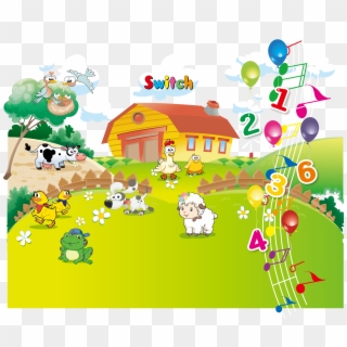 Graphic Royalty Free Download Cartoon Farm Illustration - 農村 卡通, HD Png Download