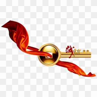 Red Ribbon Through The Golden Key - 中秋, HD Png Download