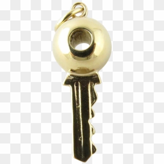 Vintage 14 Karat Yellow Gold Key Charm- This Lovely - Locket, HD Png Download