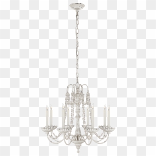 Flanders Small Chandelier In Belgian White With - Seeded Glass, HD Png Download