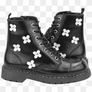 Leather Flower Combat Boots - Work Boots, HD Png Download