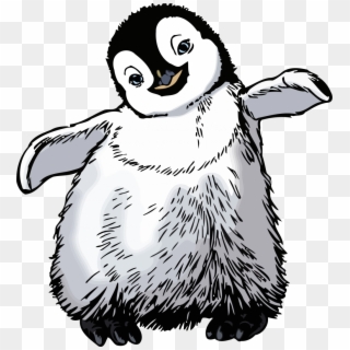 Happy Feet Penguin Black And White, HD Png Download