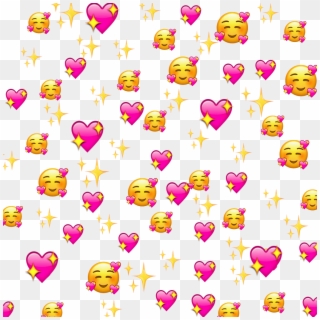 Emoji Ios Iphone Whatsapp Pink Love Heart Meme Edited - Love Heart Meme Background, HD Png Download