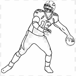 Bronocs Football Players Nfl Coloring Pages Printable - Quarterback Nfl Coloring Pages, HD Png Download