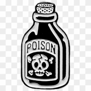 #poison #bottle #death #art #patch #patches #black - Poison Pin, HD Png Download