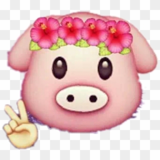 #stickers #pig #emoji #emojis #remixit #flowers - Emoji Pig Png, Transparent Png