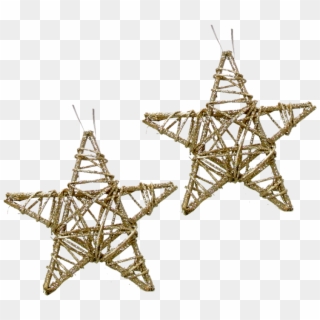 2 Stars Gold Glitter 15cm - Overhead Power Line, HD Png Download