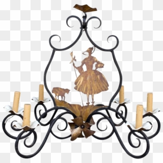 Antique French Iron Brass Little Bo Peep Ⓒ - Chandelier, HD Png Download