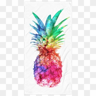 Watercolor Pineapple Beach Towel - Watercolor Pineapple, HD Png Download