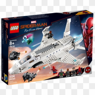 76130 Stark Jet And The Drone Attack - Lego Spiderman Far From Home, HD Png Download