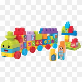 Toy Mega Train 123 Block Learning Brands Clipart - Fisher Price Mega Bloks Train, HD Png Download