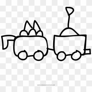 Toy Train Coloring Page - Line Art, HD Png Download