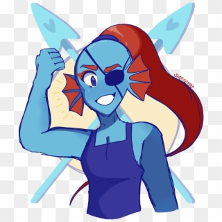 An Irl Friend Commissioned Me To Draw Undyne Here's - Cartoon, HD Png Download