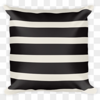 Black And Tan Stripe Square Pillow - Cushion, HD Png Download