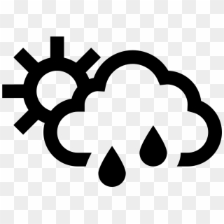 Partly Cloudy Icon Cold - Partly Cloudy Symbol With Rain, HD Png Download