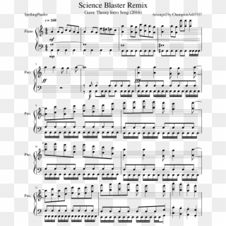 Science Blaster Remix Sheet Music Composed By Spellingphailer - Science Blaster Game Theory Piano Sheet Music, HD Png Download